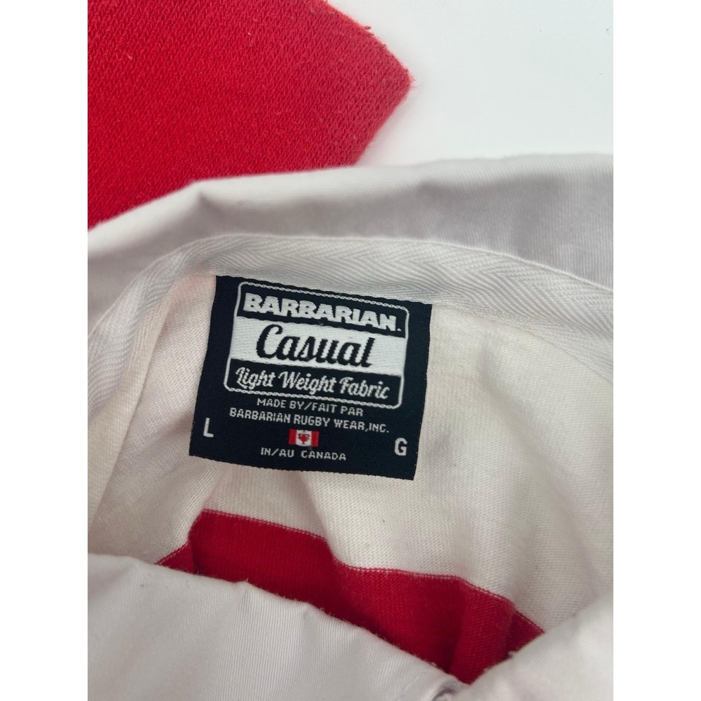 Barbarian Casual Weight Striped Rugby Jersey Red Lightweight Large Canada - Picture 3 of 11